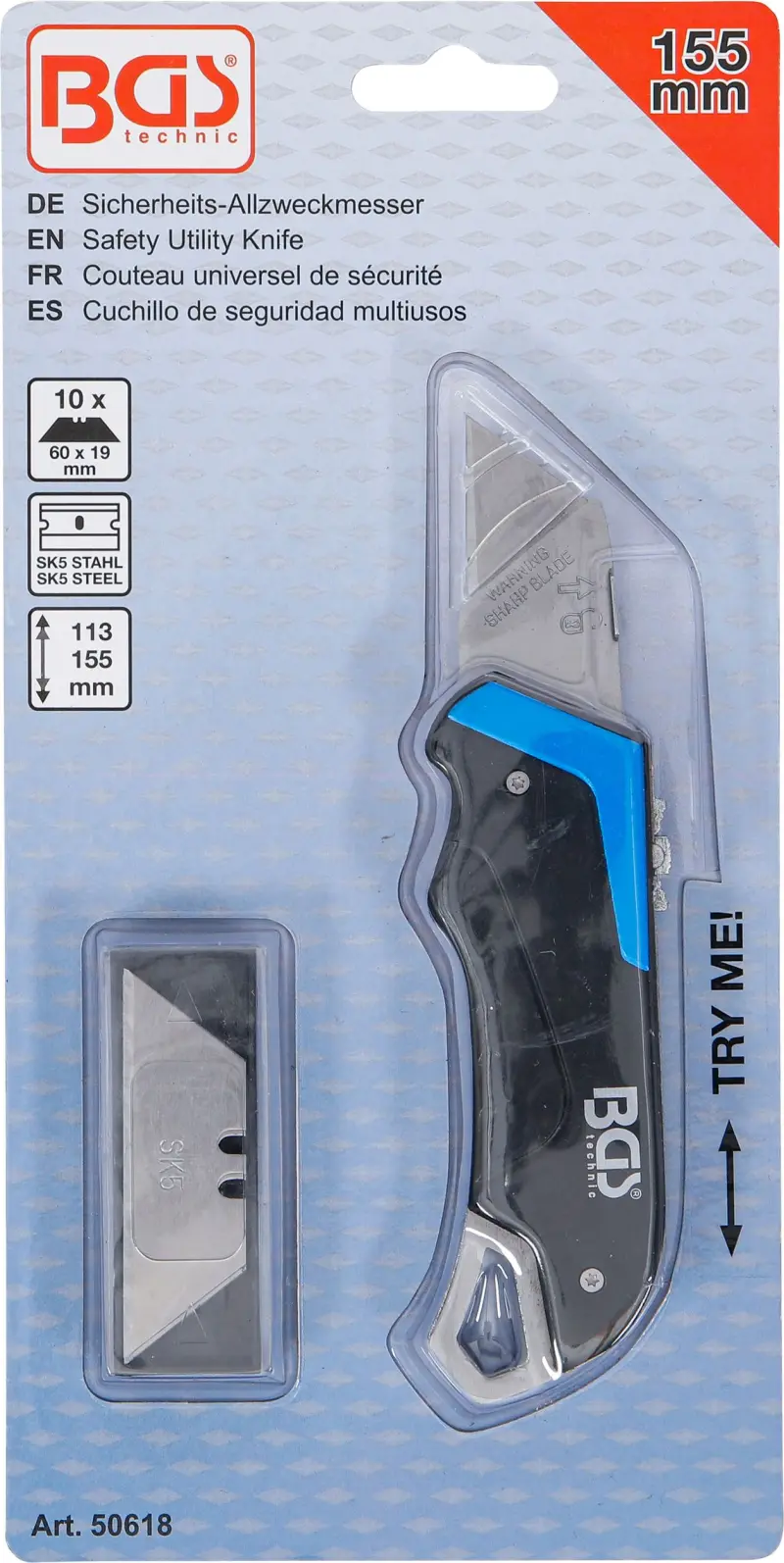 Bezpečnostní univerzální nůž 155 mm BGS 50618 (BGS1050618)