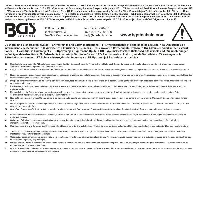 Bezpečnostní univerzální nůž 155 mm BGS 50618 (BGS1050618)