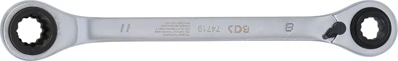 Oboustranný ráčnový očkový klíč přestavitelný 4 v 1 8 x 10 - 9 x 11 mm BGS 74719 (BGS1074719)