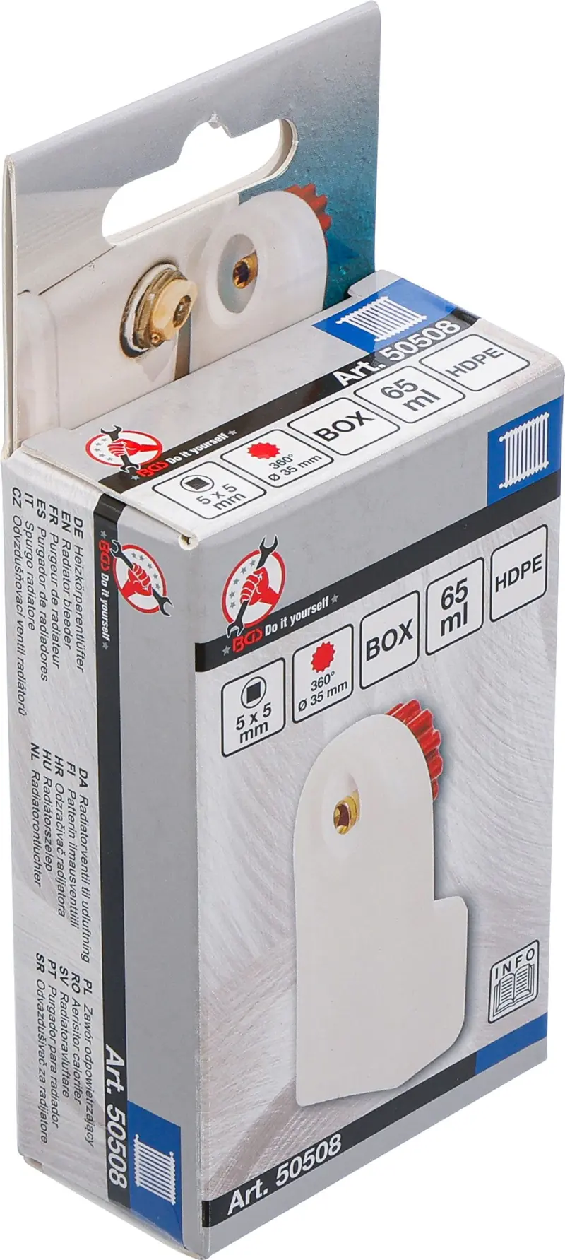 Odvzdušňovací ventil radiátorů se záchytnou nádobou 65 ml Kraftmann 50508 (BGS1050508)