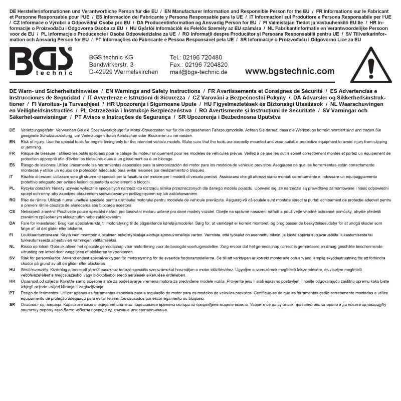 Nářadí pro nastavení motoru pro  Mercedes-Benz (M654) BGS 62649 (BGS1062649)