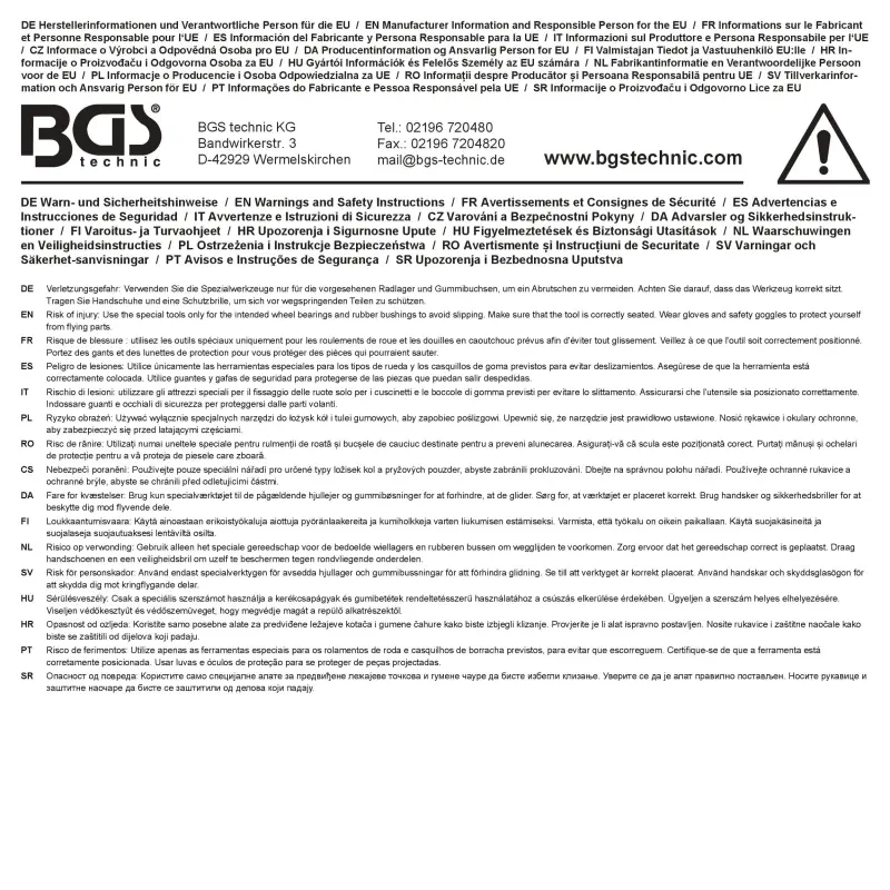 Nářadí pro demontáž/montáž opěrných ložisek motoru pro VAG BGS 74819 (BGS1074819)