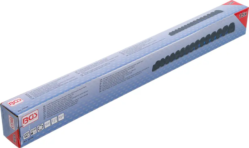 Nástrčné hlavice 1/2" 6hran 10 ÷ 24 mm BGS 74700, rázové - 15 dílů (BGS1074700)