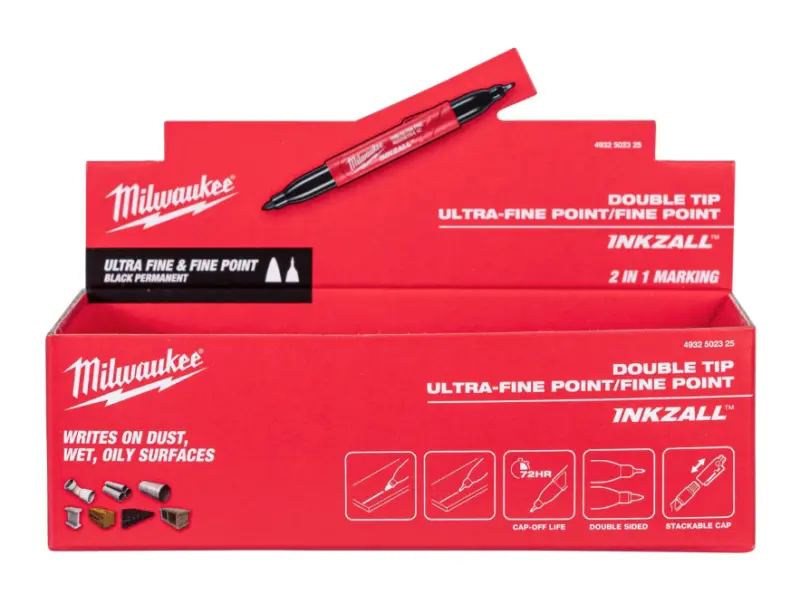 Značkovač Milwaukee INKZALL, oboustranný - jemný/ultrajemný, jednotlivě (MI4932502325)