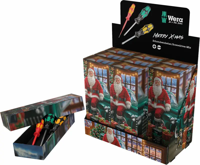 Vánoční sada šroubováků Wera 135826 Christmas 2026 v pultovém displeji (W05135826001)