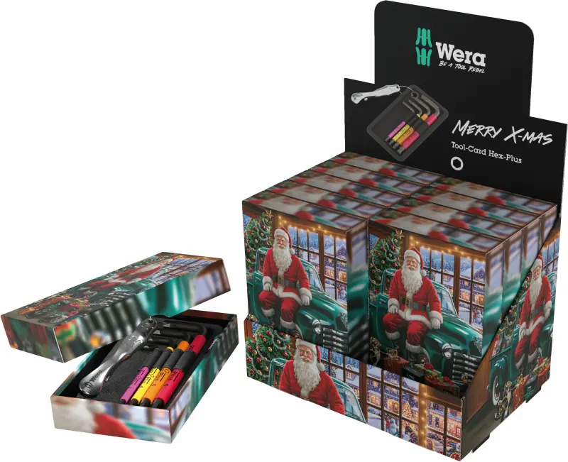 Wera 135825 Zástrčné klíče Tool-Card Hex-Plus Christmas 2026 v pultovém displeji (W05135825001)