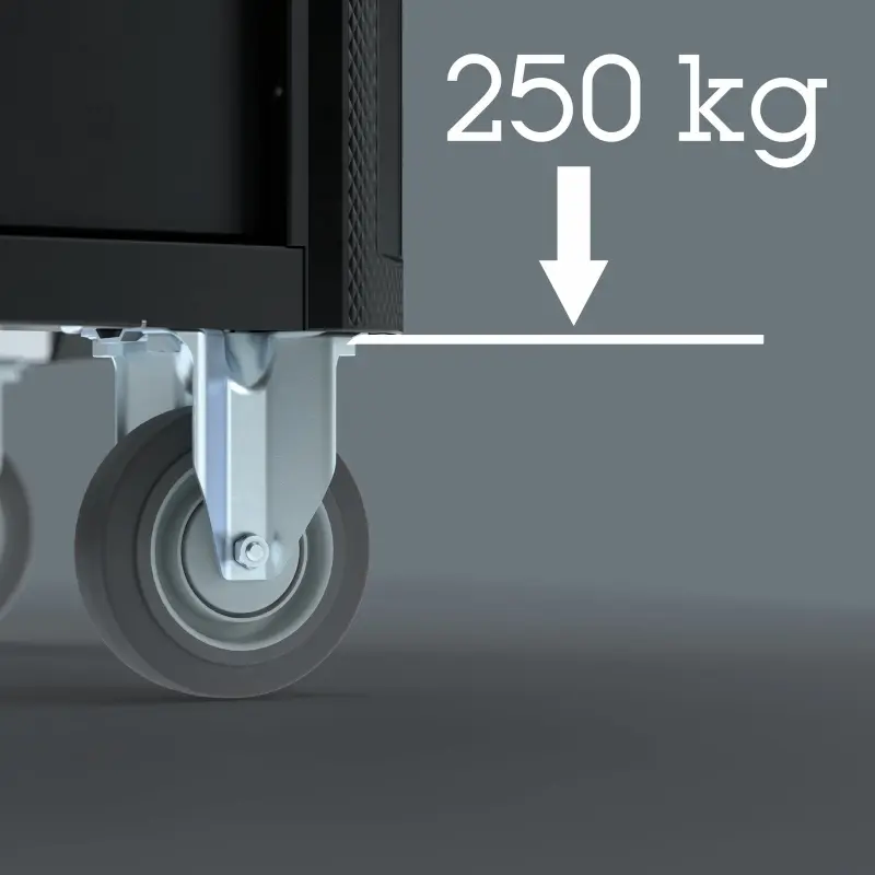 Wera 501880 Dílenský vozík Tool Rebel z nerezové oceli 9805, 7 zásuvek, bez nářadí (W05501880001)