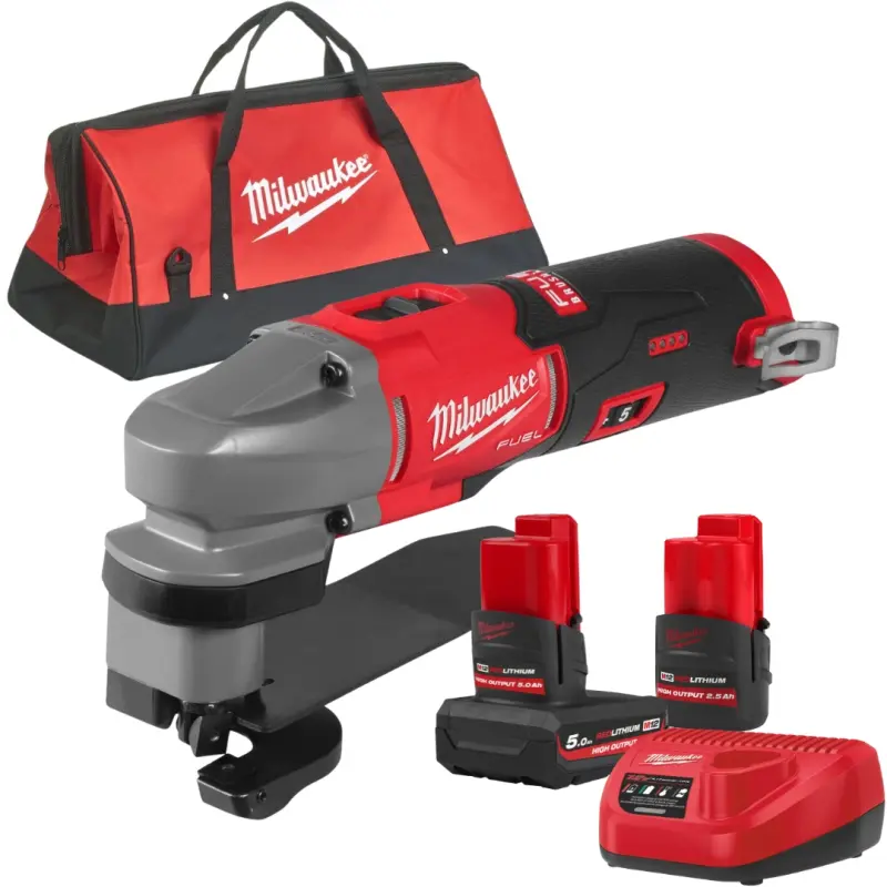 Aku prostřihovač plechu Milwaukee M12 FMS16-522B, 1x aku M12 HB5 + M12 HB2.5 + C12 C +  taška, 4933502338