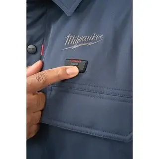 Aku HEXON vyhřívaná košilová bunda Milwaukee M12 HSJBLU-O (XXXL), modrá, pánská, bez aku, 4932500685