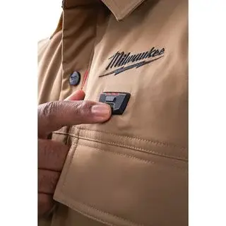 Aku HEXON vyhřívaná košilová bunda Milwaukee M12 HSJBG-O (M), béžová, pánská, bez aku, 4932500693
