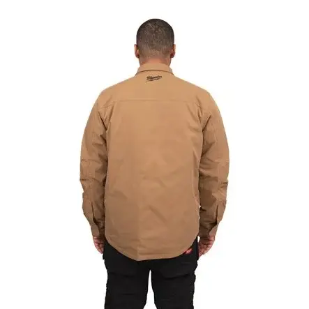 Aku HEXON vyhřívaná košilová bunda Milwaukee M12 HSJBG-O (XXXL), béžová, pánská, bez aku, 4932500697