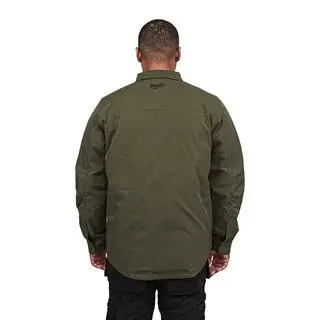 Aku HEXON vyhřívaná košilová bunda Milwaukee M12 HSJGN-O (XXL), zelená, pánská, bez aku, 4932500690