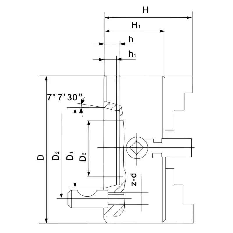 4čelisťové nesoustředné sklíčidlo Bernardo K72-1000/D11, DIN 55029 (BER215078)
