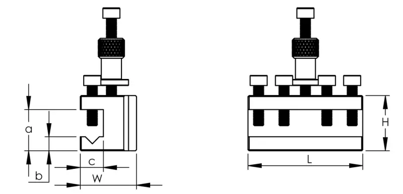 Výměnný nožový držák Bernardo s prizmatickou vložkou, velikost 20 (BER231062B)