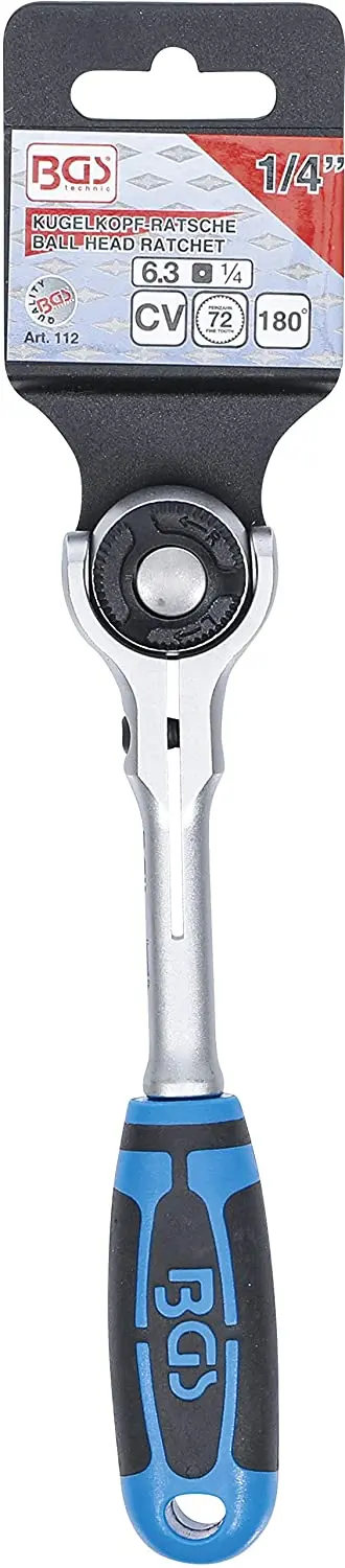 BGS 112 Přepínací ráčna 1/4" s výkyvnou hlavou a vyhazovákem (BGS100112)