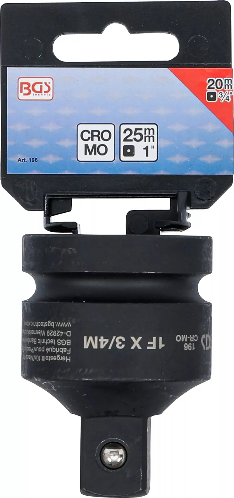 Adaptér vnitřní-vnější 1" na 3/4", tvrzený. BGS 196  (BGS100196)