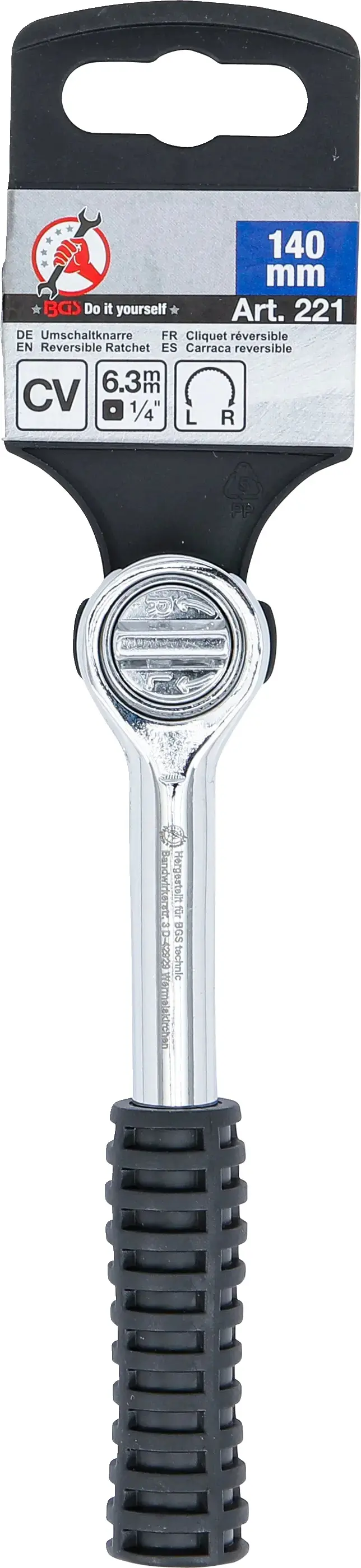 Přepínací ráčna Kraftmann 1/4" BGS100221, kulatá rukojeť (BGS100221)