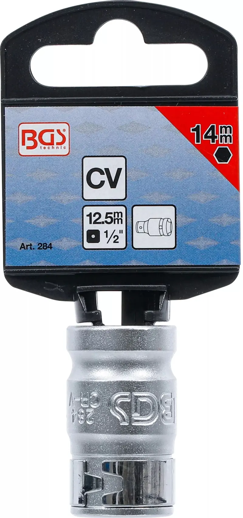 Adaptér vnitřní 1/2" BGS100284, vnitřní šestihran 14 mm s pojistnou kuličkou (BGS100284)