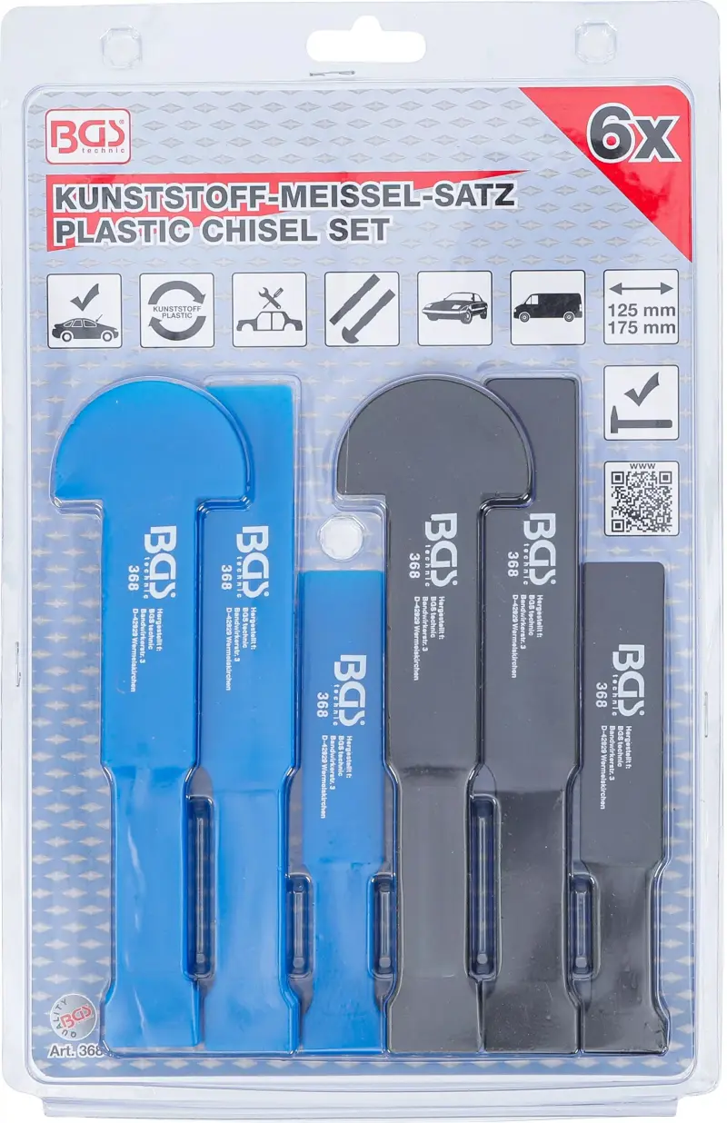 Plastové sekáče - škrabáky 127 ÷ 175 mm BGS100368 pro odstraňování ochranných lišt (Sada 4 díly) (BGS100368)