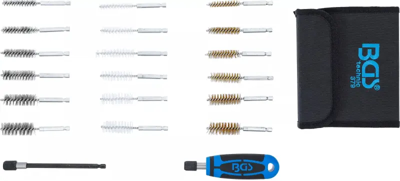 Vnitřní kartáče BGS100379 s výměnnou rukojetí. Sada 20 dílů v pouzdře (BGS100379)