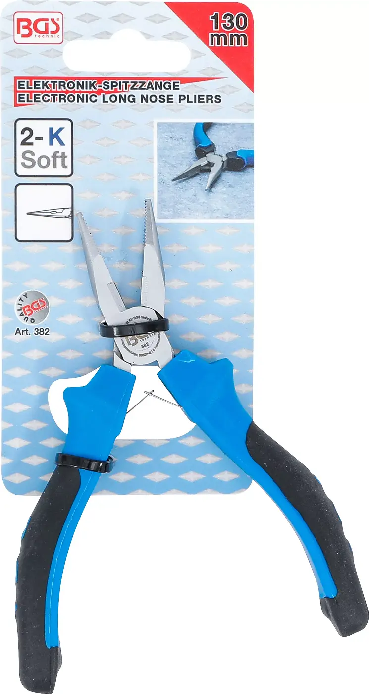 Kleště pro elektroniku 130 mm BGS100382, rovné s rozevírací pružinou (BGS100382)