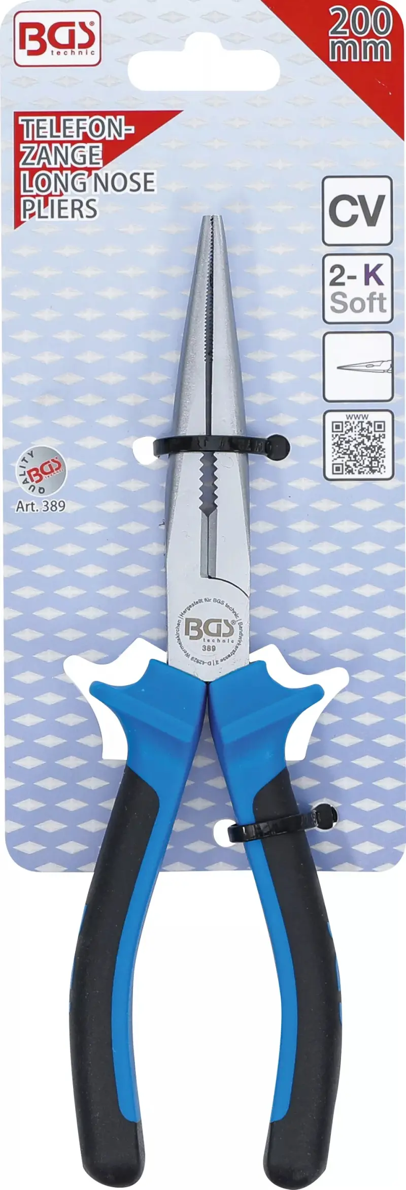 Kleště pro elektroniku 200 mm BGS100389, rovné s rozevírací pružinou (BGS100389)