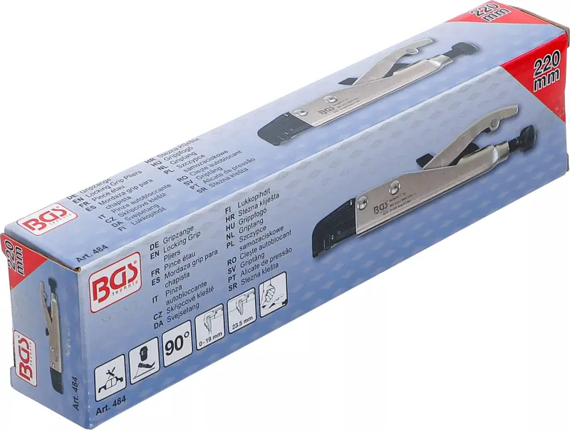 Samosvorné upínací kleště Grip 220 mm BGS100484 speciální pro bodování mezi čelistmi (BGS100484)