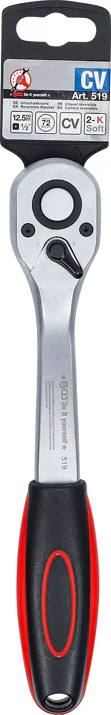 Přepínací ráčna Kraftmann 1/2" BGS100519 s vyhazovákem, vyhnutá (BGS100519)