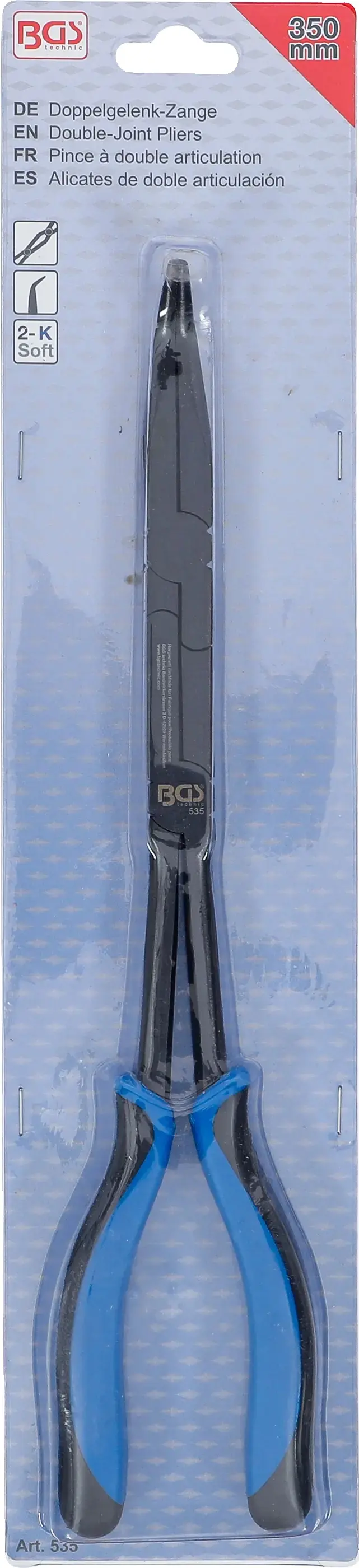 Štípací kleště 350 mm BGS100535, boční s dvojitým kloubem - špičaté, vyhnuté 45° (BGS100535)