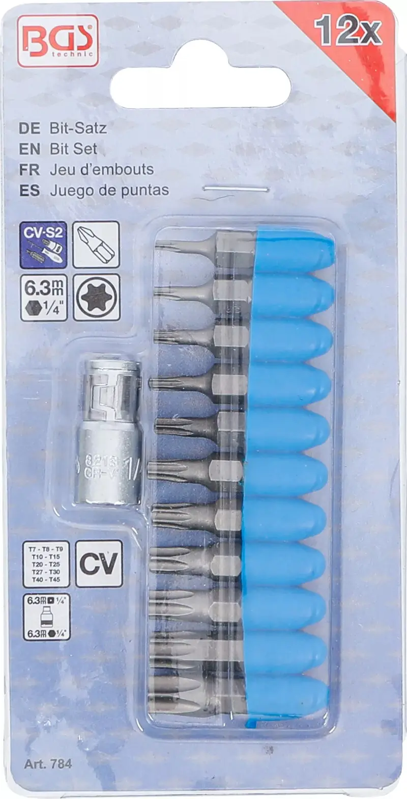 Bity 1/4" T-profil T7 ÷ T45 BGS100784 Sada 11 dílů (BGS100784)