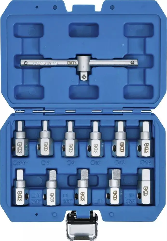 Zástrčné hlavice 3/8" BGS101017 na olejové vany (Sada 12 dílů) (BGS101017)