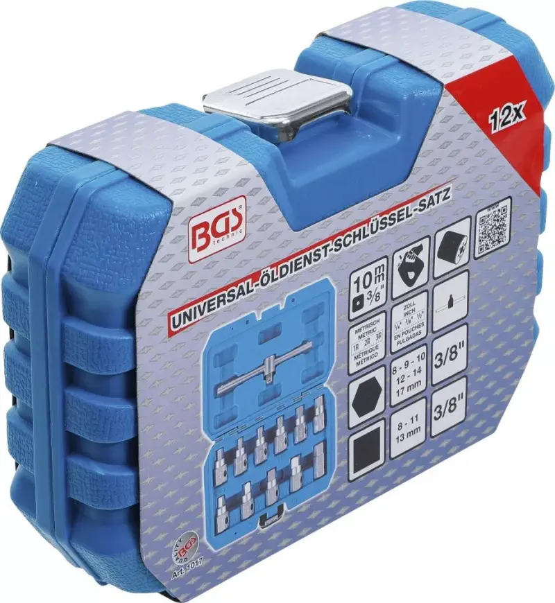 Zástrčné hlavice 3/8" BGS101017 na olejové vany (Sada 12 dílů) (BGS101017)