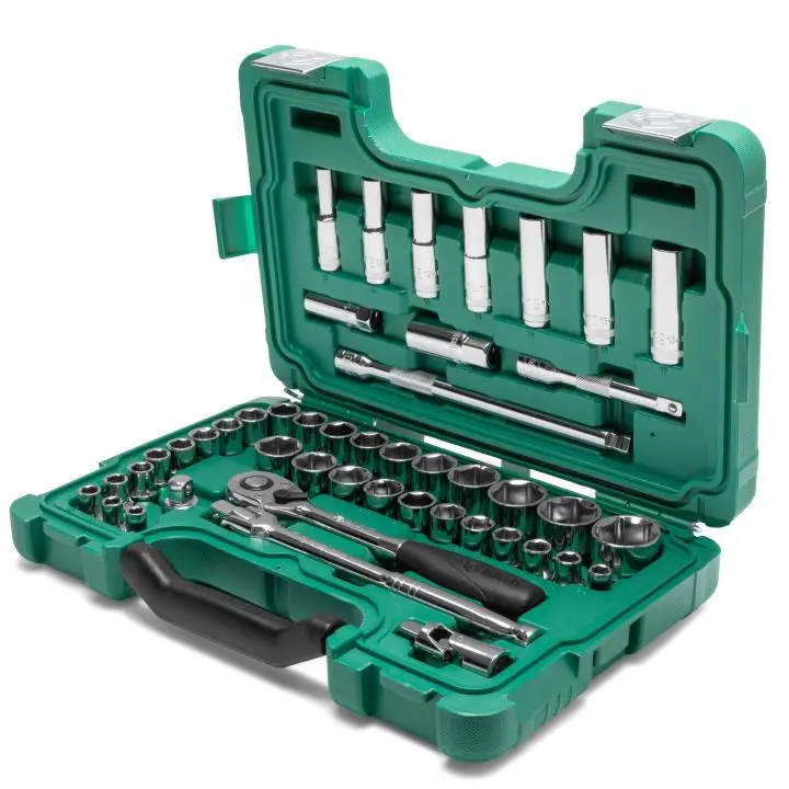 46 ks. Sada nástrčných hlavic 1/2" s 6 hroty a met (SATAST09006SJ)