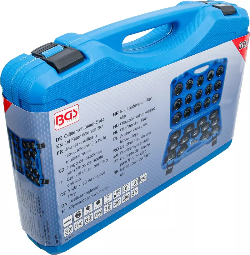 Nástrčné hlavice pro povolování olej. filtrů BGS101039 Sada 30 dílů (BGS101039)