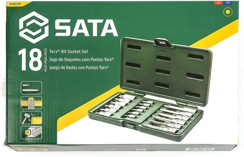 18 ks. Sada nástrčných hlavic 1/4" a 1/2" s pohone (SATAST09052SJ)