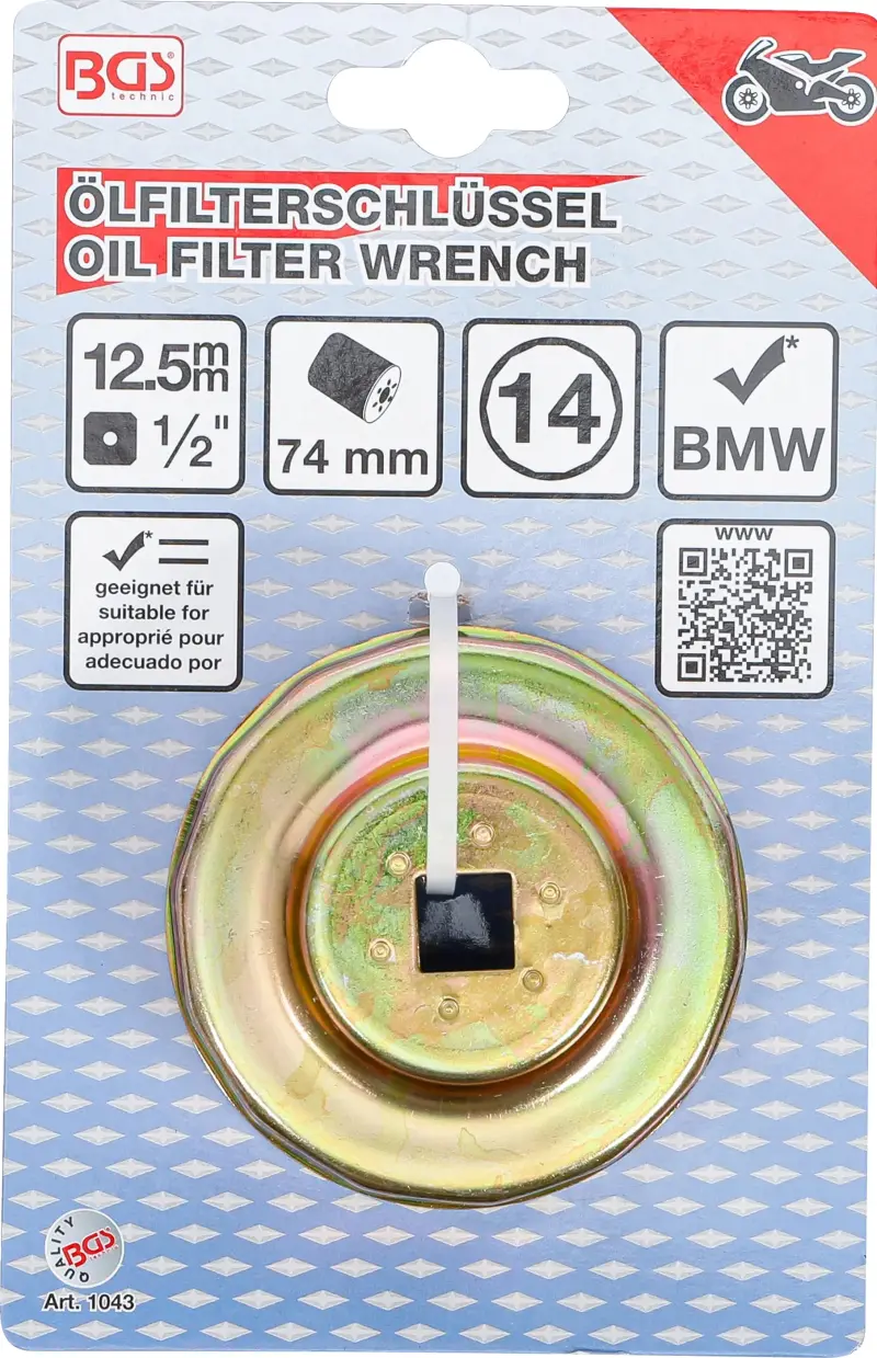 Klíč na olejové filtry průměr 74 mm, 14hranný BGS101043 pro motocykly BMW (BGS101043)