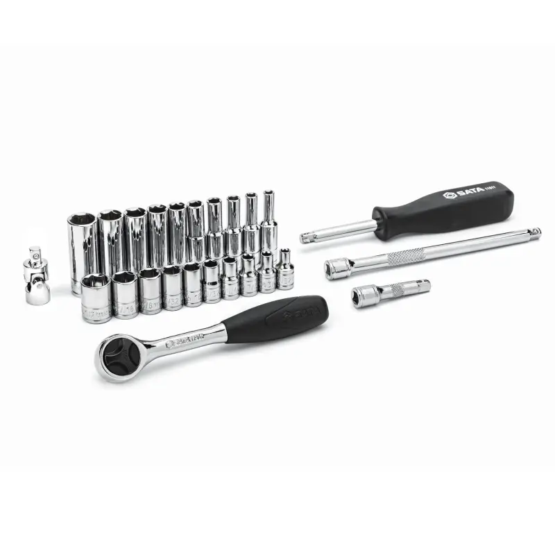 25 ks. Sada nástrčných hlavic 1/4" s 6 hroty SAE (SATAST09098SJ)