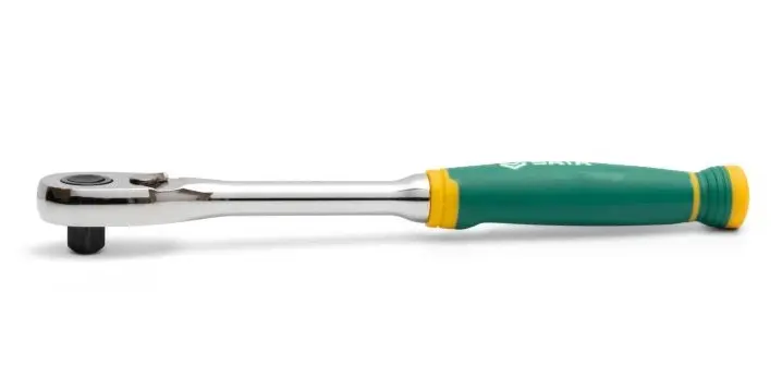 Rychloupínací chromová ráčna s komfortní rukojetí 3/8" Drive 72T (SATAST12971G)