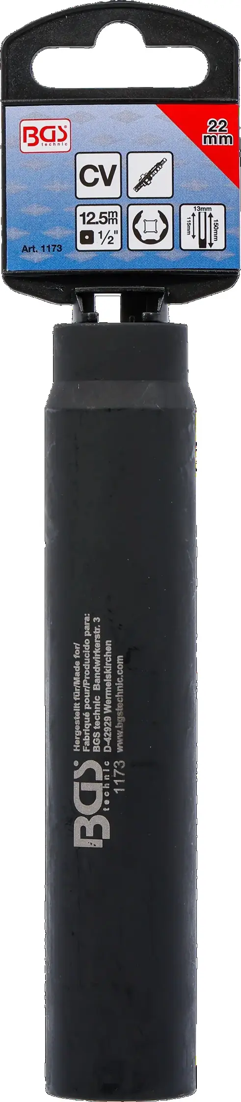 Nástrčná hlavice 1/2" 22 x 150 mm BGS101173, pro lambda sondu (BGS101173)