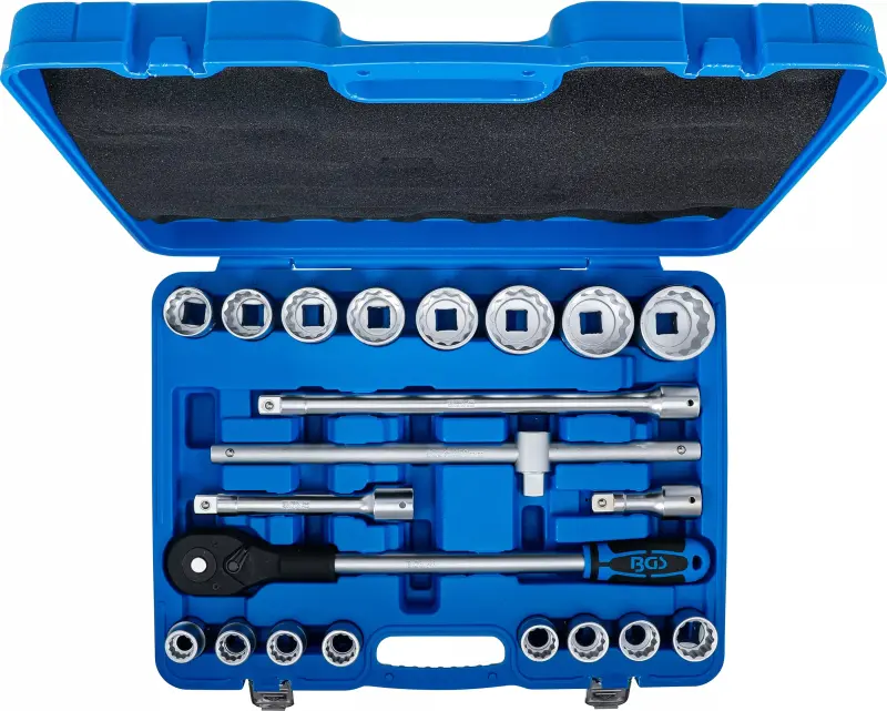 Gola sada 21K. Ráčna 3/4" 12hranný profil 9 ÷ 50 mm (21 dílů) BGS 1223 ((BGS101223)