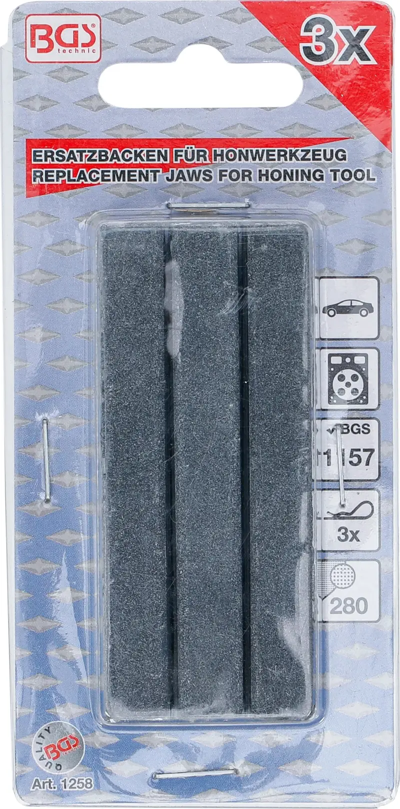 Brusný - honovací kámen 75 mm BGS101258 pro č. 101157. 3 ks - drsnost 280 (BGS101258)