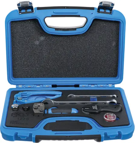 Pertlovací, ohýbací a oddělovací nářadí BGS101270 pro brzdová vedení 4,75 mm (Sada 6 dílů v kufříku) (BGS101270)