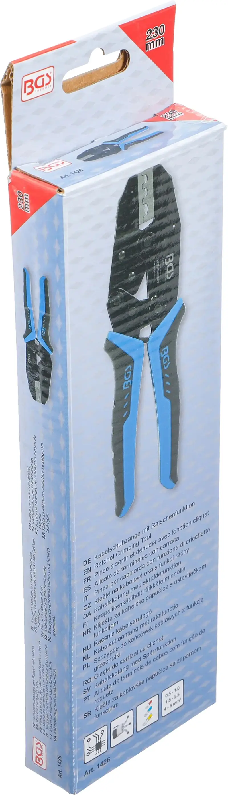 kleště konektorové ráčnové 0,5-6 mm2, izolované (BGS101426)