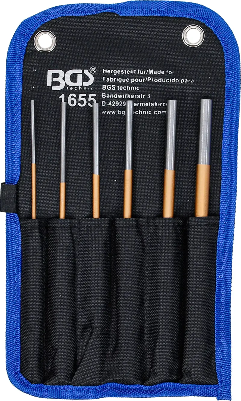 Vyrážeče závlaček 3 ÷ 10 mm BGS101655, extra dlouhé, 200 mm Sada 6 dílů (BGS101655)