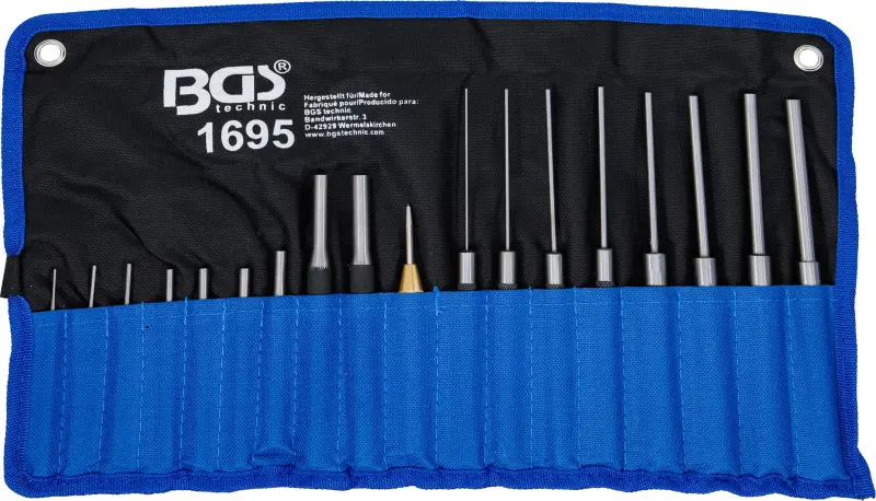 Vyrážeče 1,5 ÷ 9,5 mm BGS101695 Sada 18 dílů (BGS101695)
