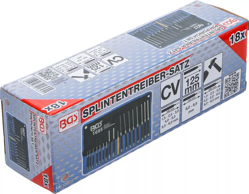 Vyrážeče 1,5 ÷ 9,5 mm BGS101695 Sada 18 dílů (BGS101695)