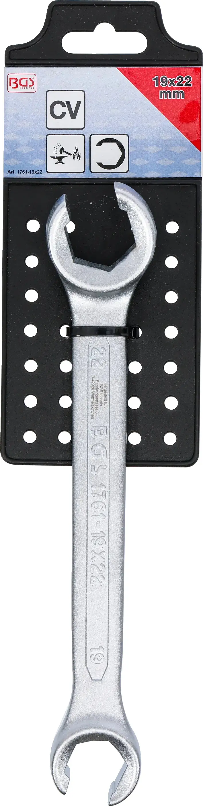 Otevřený očkový klíč 19 x 22 mm BGS101761-19x22 na brzdová potrubí (BGS101761-19x22)