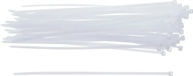 Vázací pásky 4,8 x 250 mm BGS101788. Bílé (Sada 50 dílů) (BGS101788)