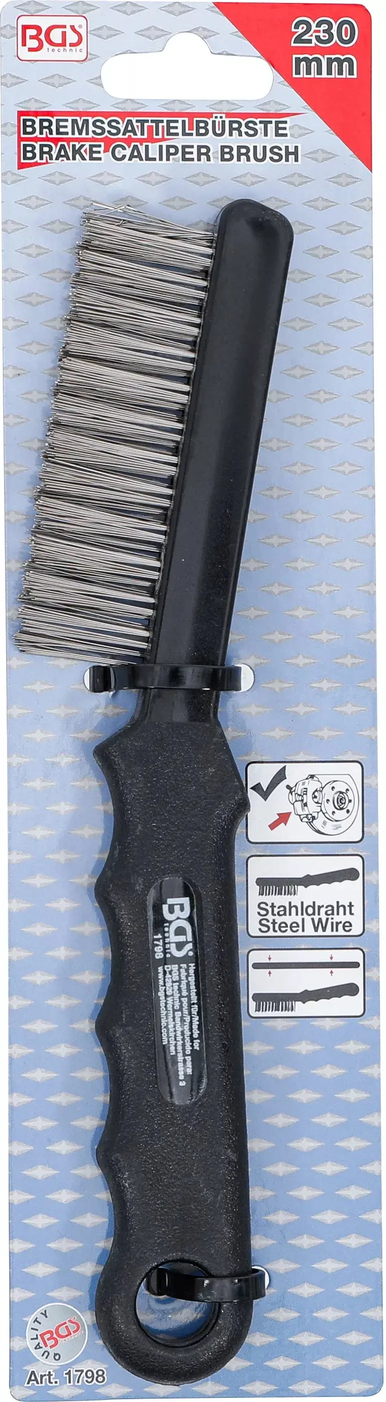 Ruční kartáč 220 mm BGS101798, na čištění brzdových třmenů (BGS101798)