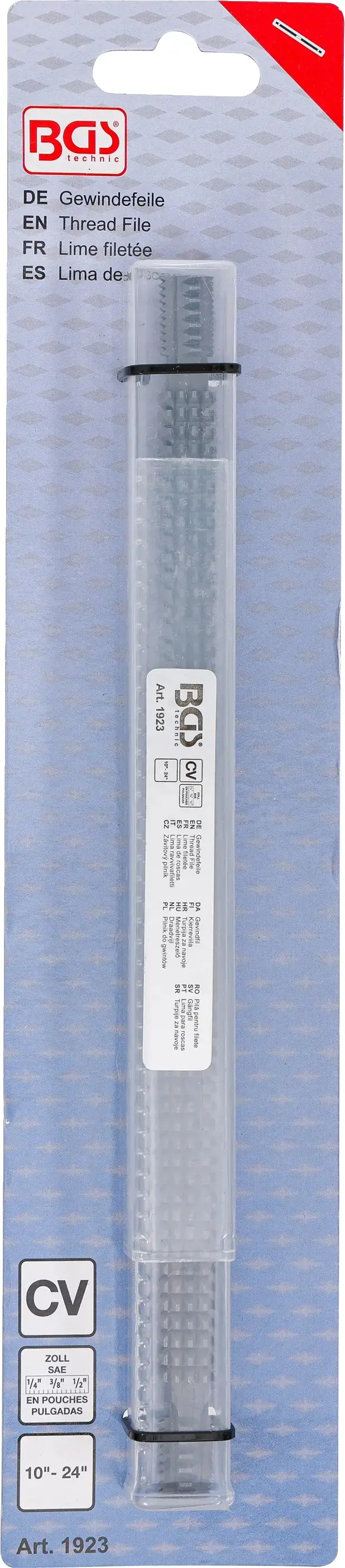 Závitový pilník SAE 10 ÷ 24 TPI BGS101923 pro vnitřní a vnější palcový závit (BGS101923)